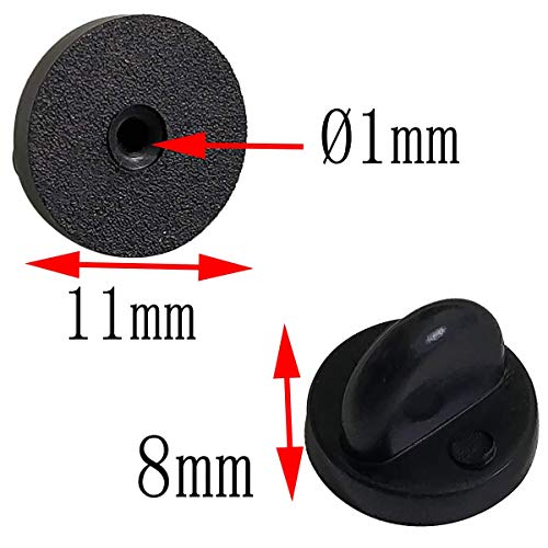 Lapel Pin Backings,Butterfly Clutch Pin Backings PVC Rubber Pin Backs Pin Keepers for Replacement Uniform Badge (Black, Pack of 50) - Image 7