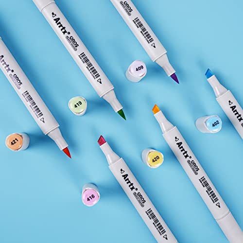 Arrtx Alcohol Markers 24 Fresh Colors Brush Marker and Chisel Marker for Artists Coloring, Dual Tip Alcohol-based Ink, Permanent Art Marker Pen for Artist Adult Kids Drawing Calligraphy Illustration - Image 5