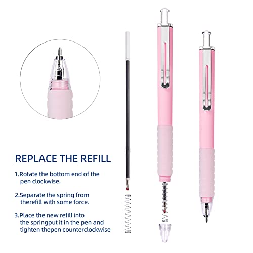 FULLPAD Black Ballpoint Pens, Retractable Medium Point 1.0mm Office Supplies Pen with Super Soft Grip & Metal Gold Clip, Smooth Writing Black Ink Journaling Pens, Gift Pen Set - Image 6