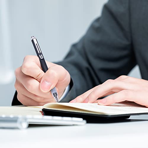 FULLPAD Black Ballpoint Pens, Retractable Medium Point 1.0mm Office Supplies Pen with Super Soft Grip & Metal Gold Clip, Smooth Writing Black Ink Journaling Pens, Gift Pen Set - Image 4