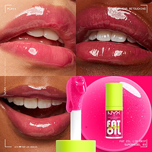 NYX PROFESSIONAL MAKEUP Fat Oil Lip Drip, Moisturizing, Shiny and Vegan Tinted Lip Gloss - Supermodel (Shimmering Magenta) - Image 11