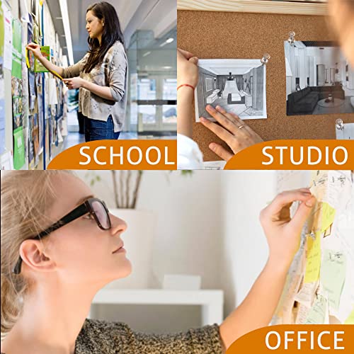 215 Clear Push Pins for Bulletin Board Thumb Tacks for Wall Corkboard Map Calendar Photo -Home Office Craft Projects Heavy Duty Plastic Head Steel Pin (Clear) - Image 5