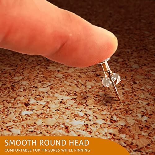 215 Clear Push Pins for Bulletin Board Thumb Tacks for Wall Corkboard Map Calendar Photo -Home Office Craft Projects Heavy Duty Plastic Head Steel Pin (Clear) - Image 2