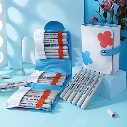 Arrtx Alcohol Markers 24 Fresh Colors Brush Marker and Chisel Marker for Artists Coloring, Dual Tip Alcohol-based Ink, Permanent Art Marker Pen for Artist Adult Kids Drawing Calligraphy Illustration - Image 7