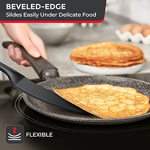 Mueller EuroPhoria Series Spatula, Heat Resistant Nylon Kitchen Turner, Cooking Utensils for Flipping Pancakes, Eggs, Burgers, Crepes and More, Perfect for Nonstick Cookware, Grey - Image 5