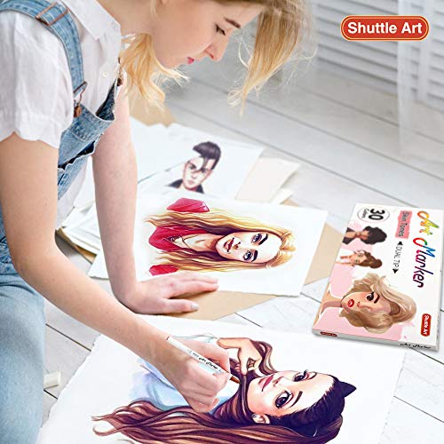 Shuttle Art 30 Colors Skin Tone&Hair Art Markers, Dual Tip Alcohol Based Flesh Color Marker Pen Set Contains 1 Blender Perfect for Kids & Adults Portrait,Comic, Anime, Manga, Illustration - Image 3