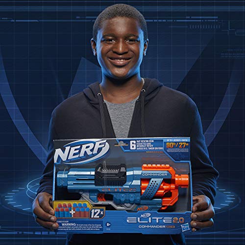 Nerf Elite 2.0 Commander RD-6 Dart Blaster, 12 Darts, 6-Dart Rotating Drum, Blasters, Kids Outdoor Toys for 8 Year Old Boys & Girls and Up - Image 7