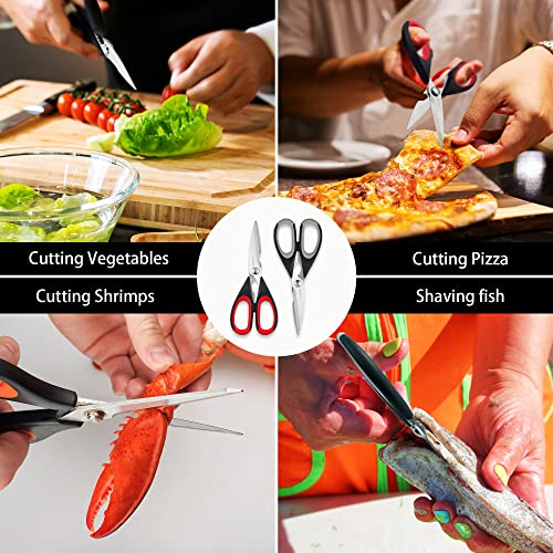 Tpotato kitchen scissors,kitchen shears heavy duty dishwasher safe,Stainless Steel Sharp utility food cooking Scissors multipurpose with cover cutting Meat, Poultry, Vegetables, fish,2 Pack - Image 4