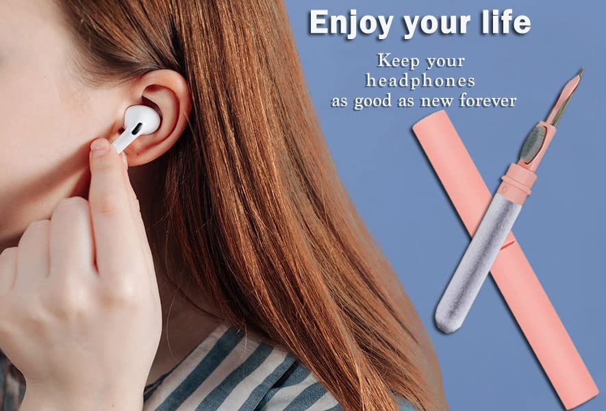 Bluetooth Earbuds Cleaning Pen, Multifunction Airpod Cleaner Kit with Soft Brush for Wireless Earphones Bluetooth Headphones Charging Box Accessories, Computer, Camera and Mobile Phone (Pink) - Image 4